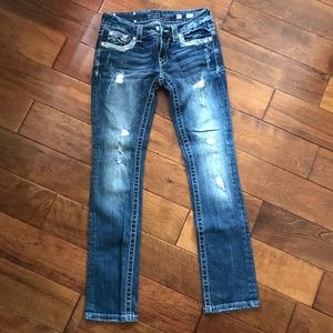 Miss me denim brand cuffed straight jeans